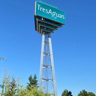 Triple monoposte tres aguas