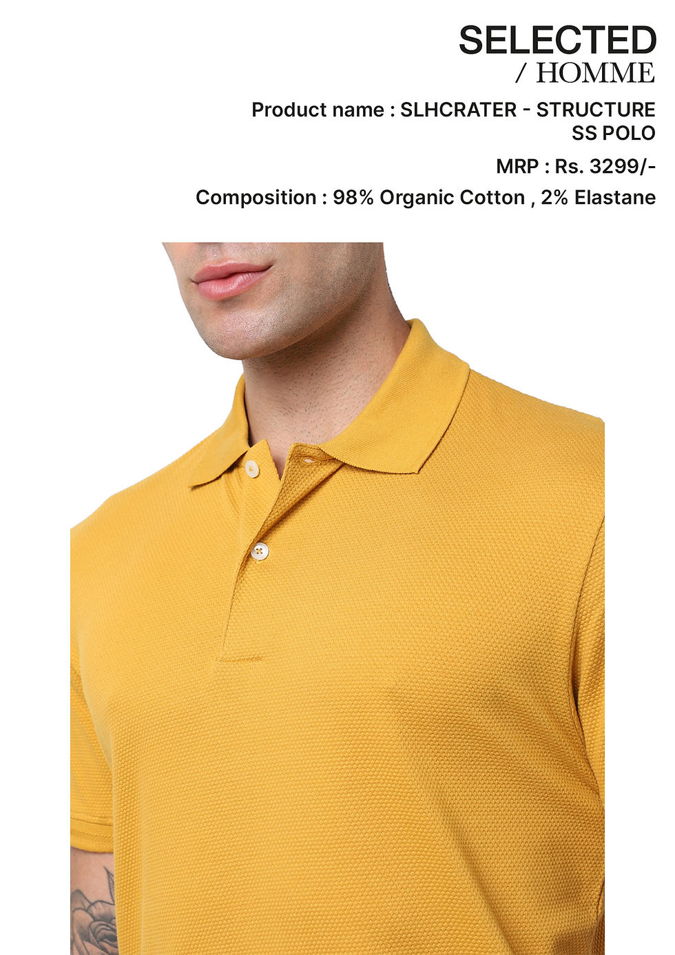 Thumbnail: JACK & JONES|Polo / Collar T-Shirts|-|SLHCRATER-STRUCTURE|D1500|MRP Rs. 3299