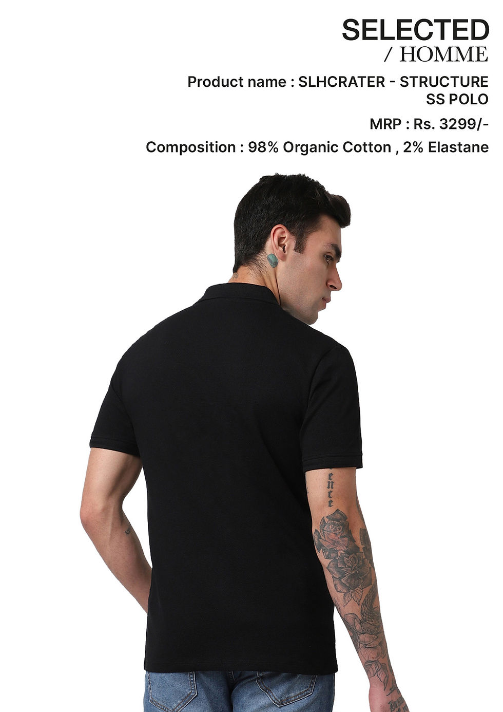 Thumbnail: JACK & JONES|Polo / Collar T-Shirts|-|SLHCRATER-STRUCTURE|D1500|MRP Rs. 3299