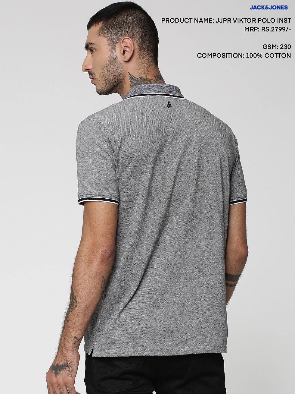 Thumbnail: JACK & JONES|Polo / Collar T-Shirts|Viktor Polo - Yd Jacquard|D1350|MRP Rs. 2799