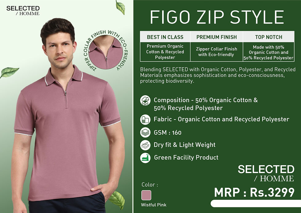 Thumbnail: JACK & JONES|Polo / Collar T-Shirts|-|SLHTHEO-FIGO ZIP|D1500|MRP Rs. 3299