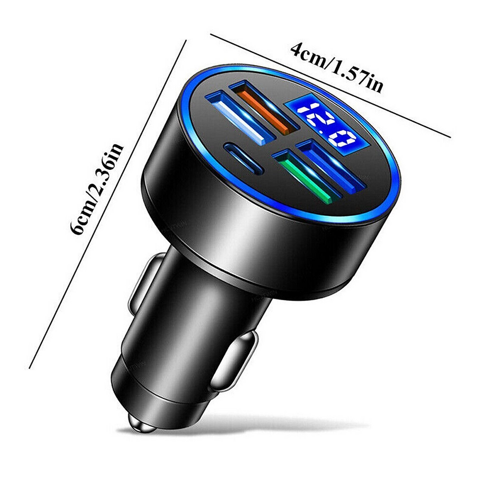 Thumbnail: 5 USB Port Super Fast Car Charger Adapter For iPhone Samsung Android Cell Phone