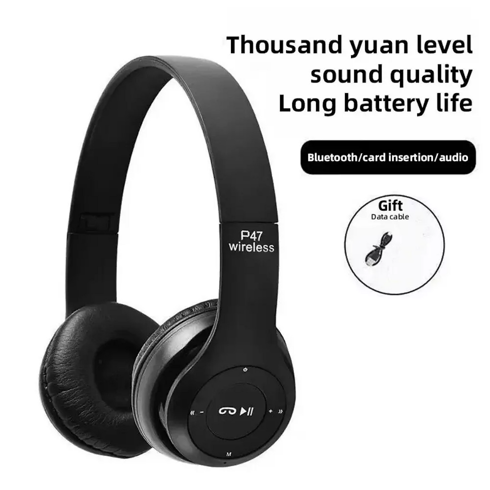Thumbnail: Wireless Bluetooth 5.0 Headphones Headset Over-Ear FM Radio MIC Foldable TF Card