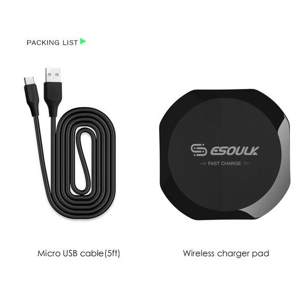 Thumbnail: Esoulk QI Certified 10W Wireless Charging Fast Charger Pad