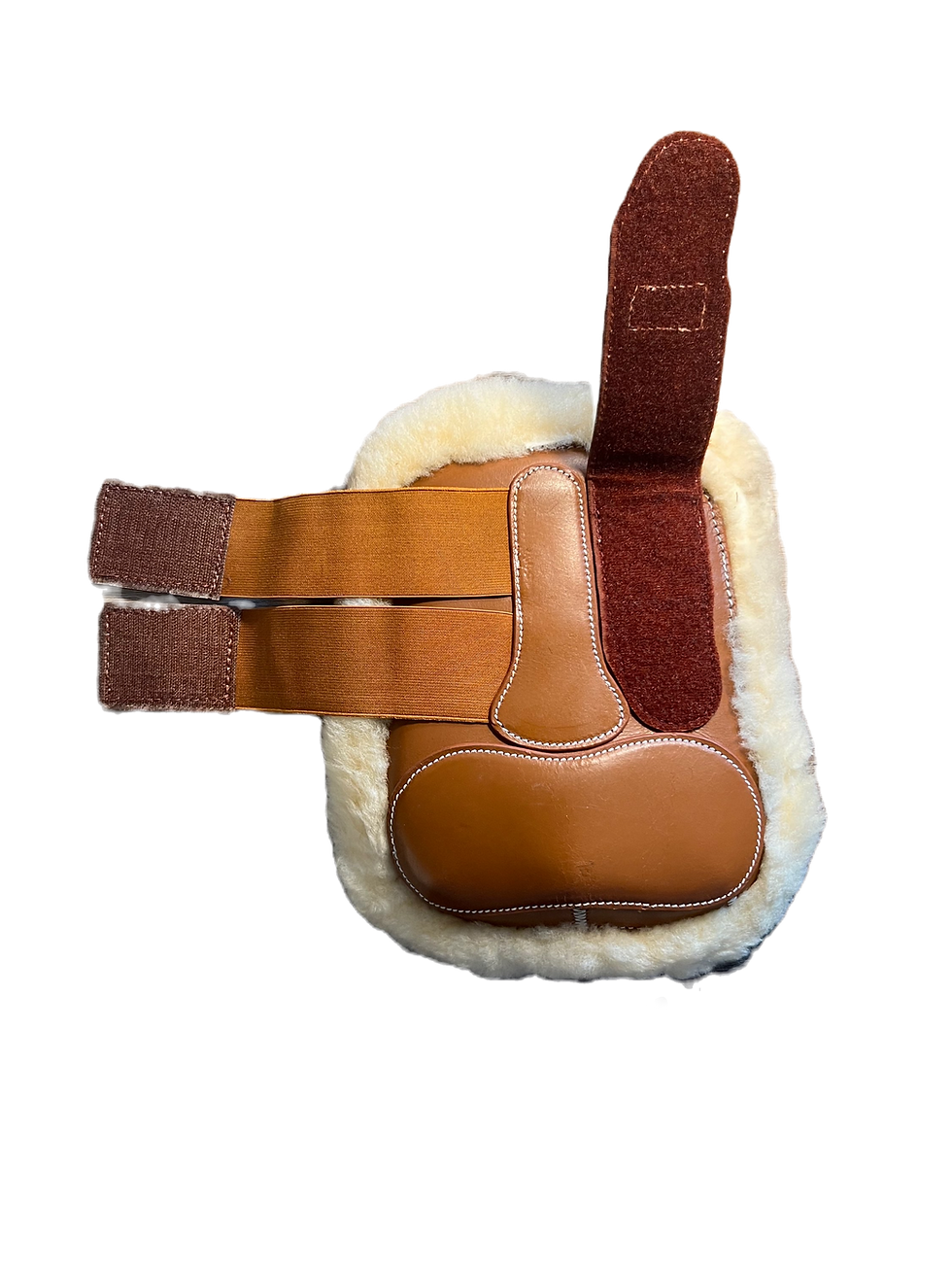 Thumbnail: Guêtres mouton cuir tabac