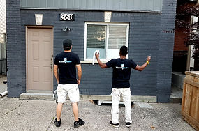 Exterior brick paint by our two experts..