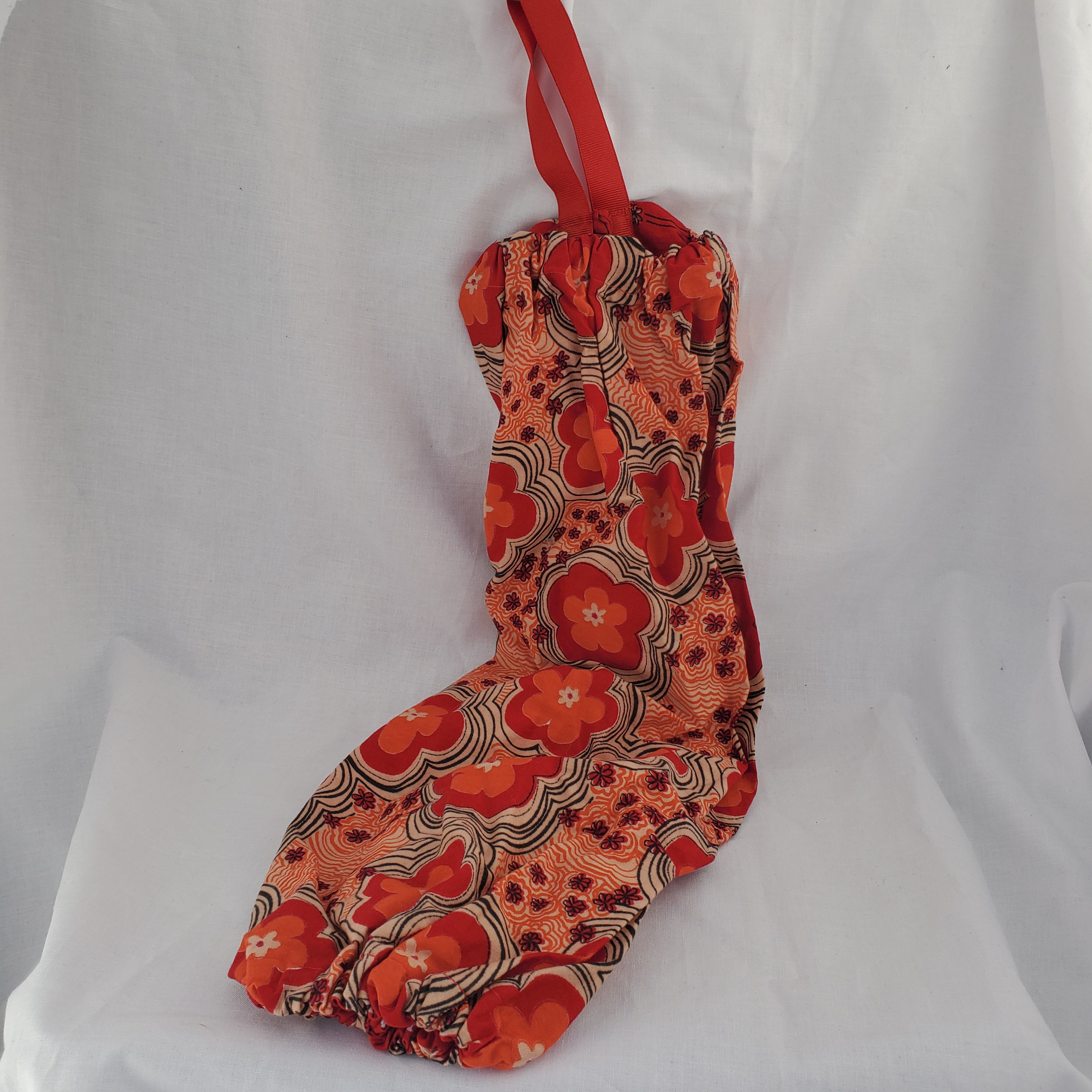 Red and Tan Grocery Bag Holder