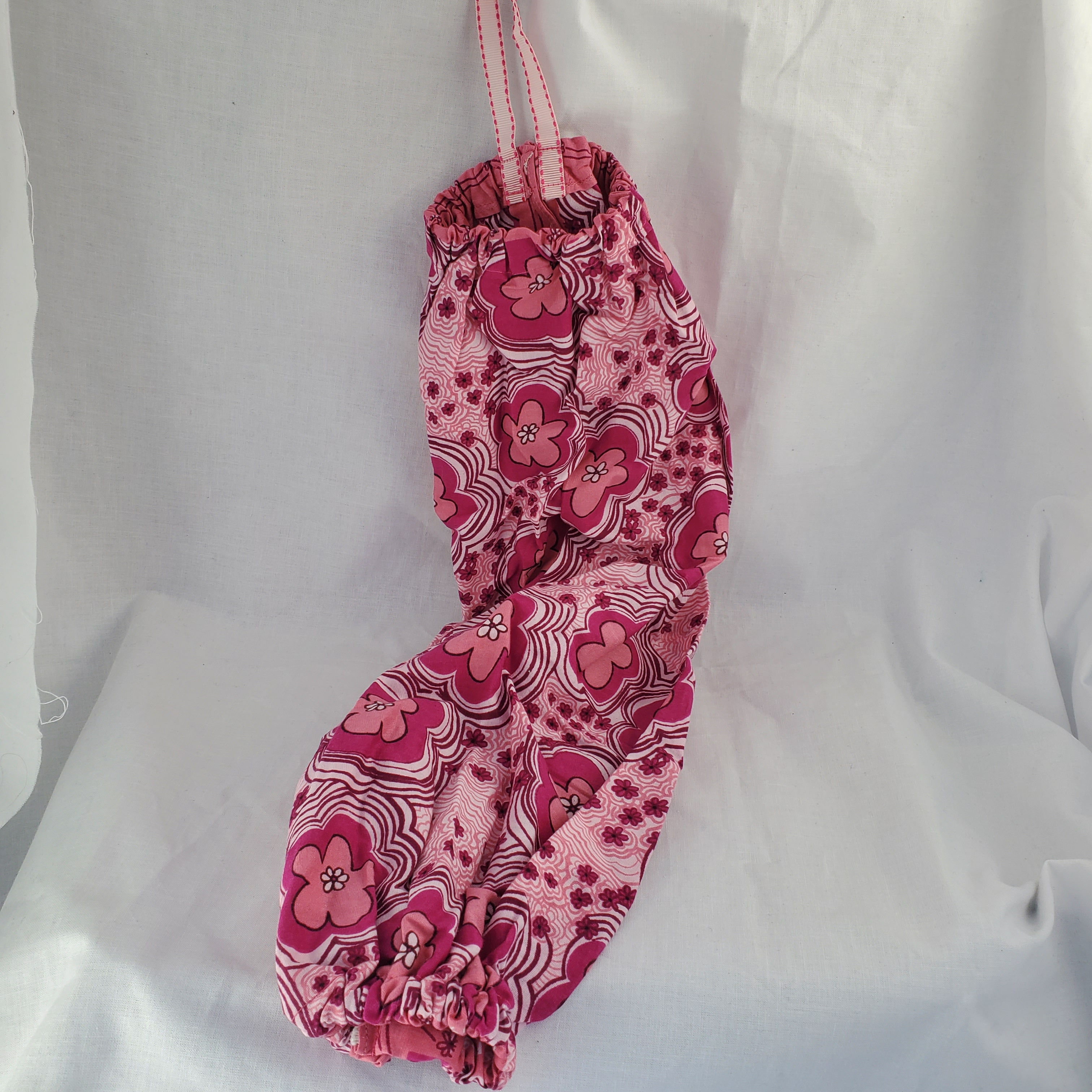 Pink and Mauve Flower Grocery Bag Holder