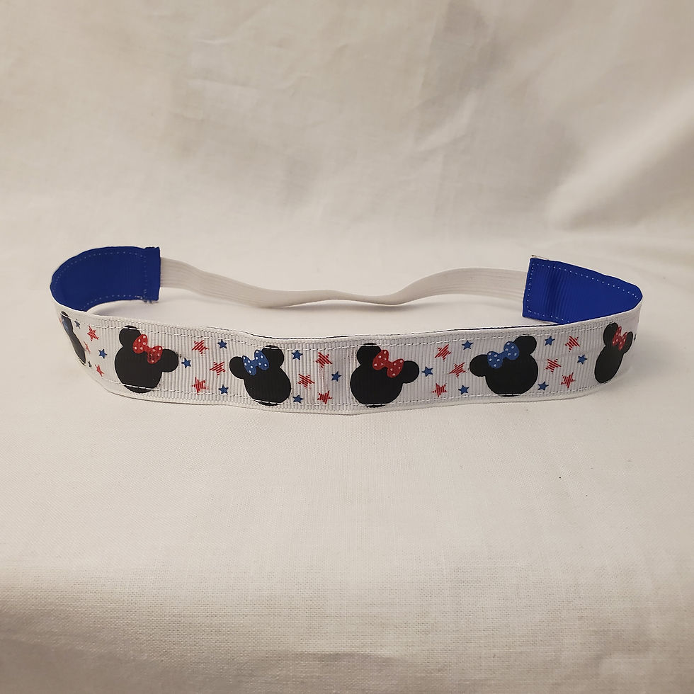 Patriotic Minnie Reversible Headband with Elastic