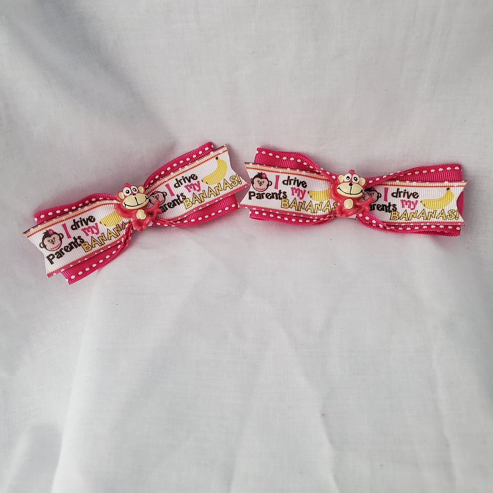 I Drive My Parents Bananas Bow Tie Hair Clip Set