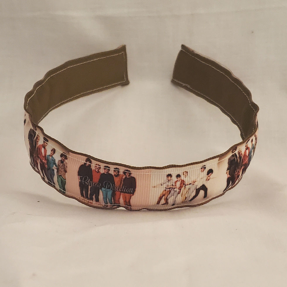 One Direction (Brown) Reversible Headband with Cover
