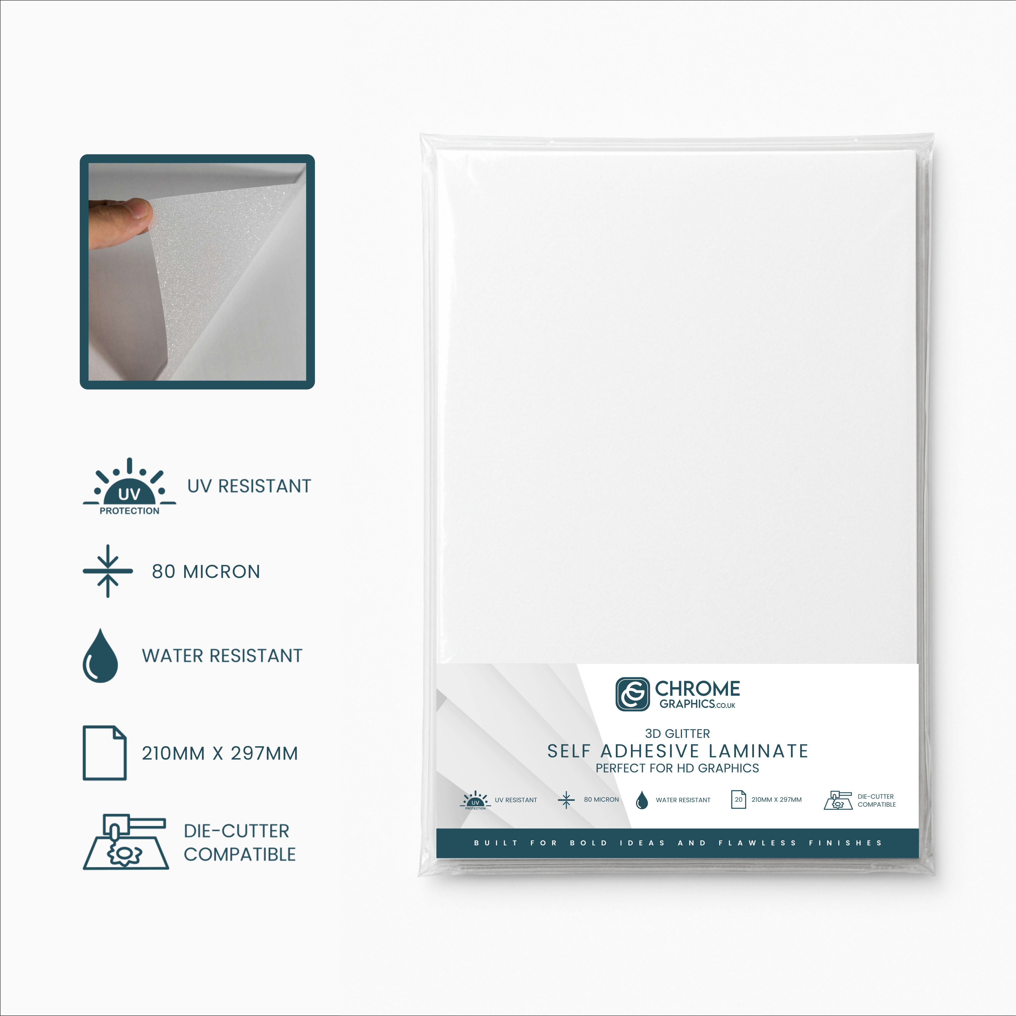 3D Glitter - Self Adhesive Laminate