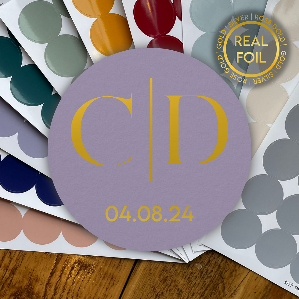 Thumbnail: Foiled Wedding Initial Stickers