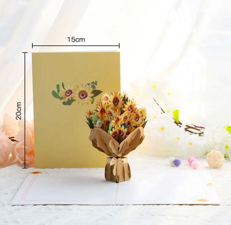 Sunflower bouquet pop up cards