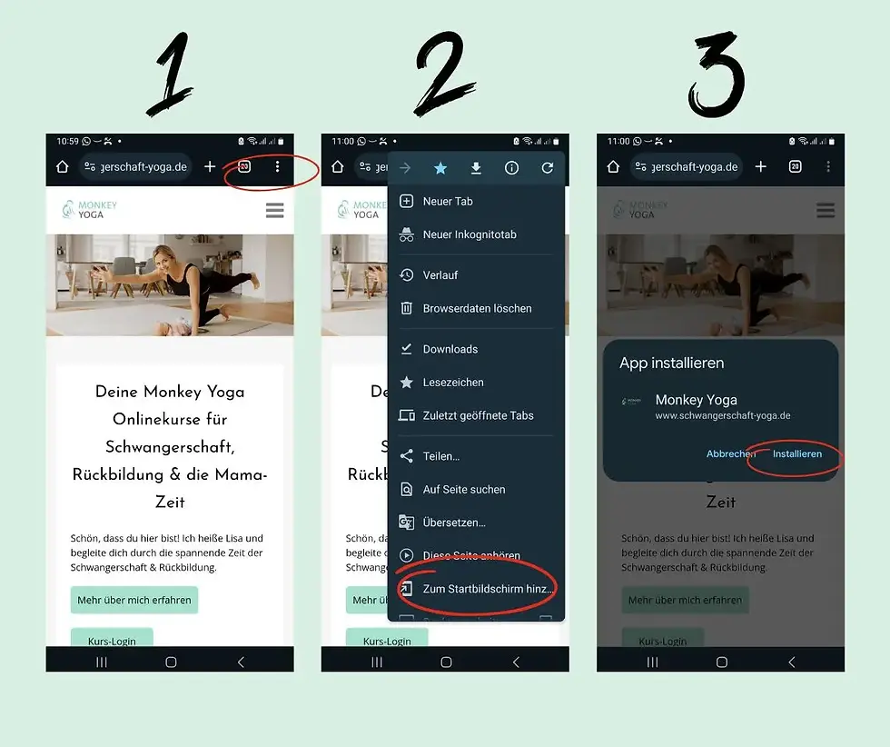 Monkey Yoga und Pilates Kurs App Installation für Android