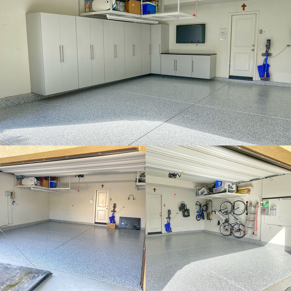 Garage epoxy floor, garage cabinets Vero Beach, Florida