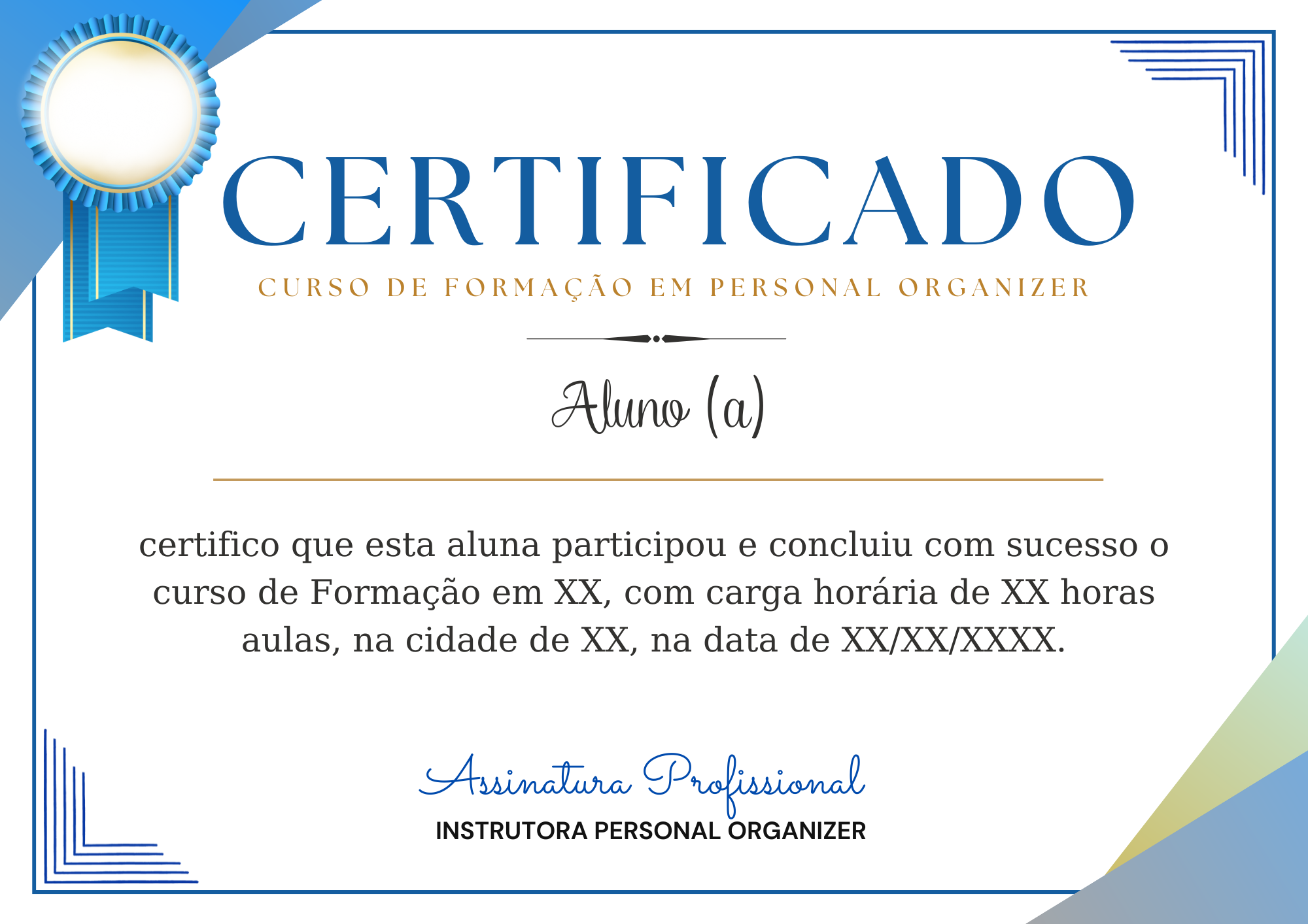 DESIGN DE CERTIFICADO PROFISSIONALIZANTE