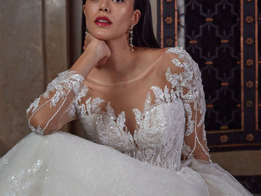 A bride in an intricate gown