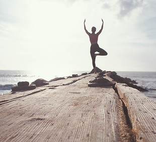 Yoga Pose by Ocean