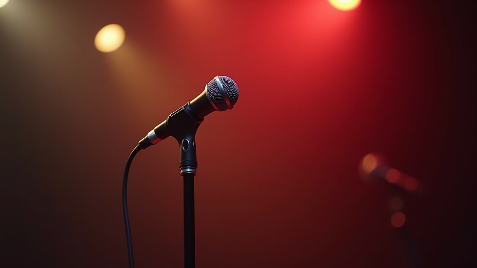 Close-up view of a microphone on stage ready for gospel music performance