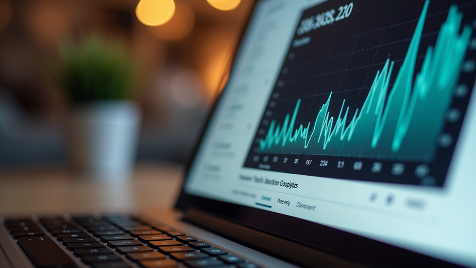Close-up view of a laptop screen showing social media analytics for a gospel music page