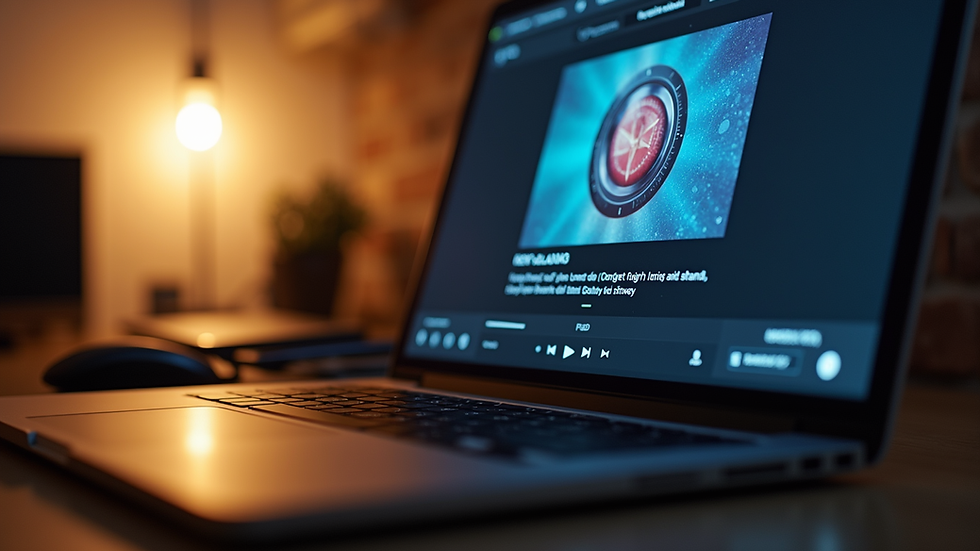 Eye-level view of a laptop screen showing a music download page