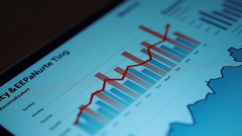 Close-up view of a digital dashboard showing marketing analytics