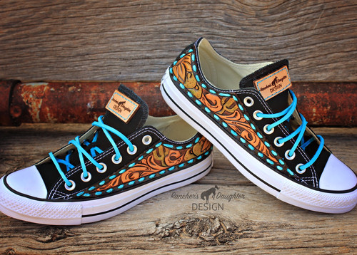 leather tooled converse
