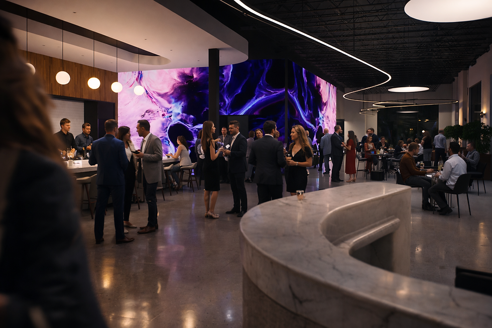Chic evening at a modern lounge.png