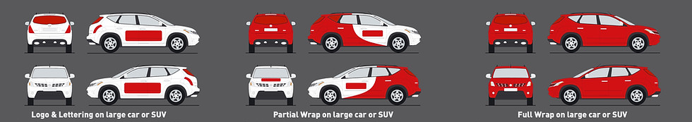 LARGE CAR OR SUV Commerical signage van design and wrap template for printing and installa