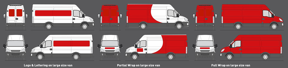 Large sized Van Commerical signage van design and wrap template for printing and installat