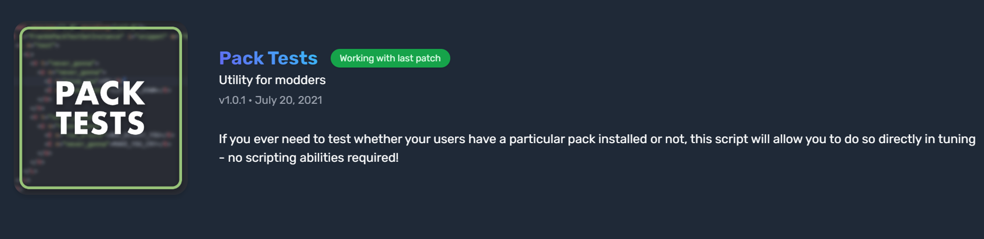 Frankk's Pack Test 