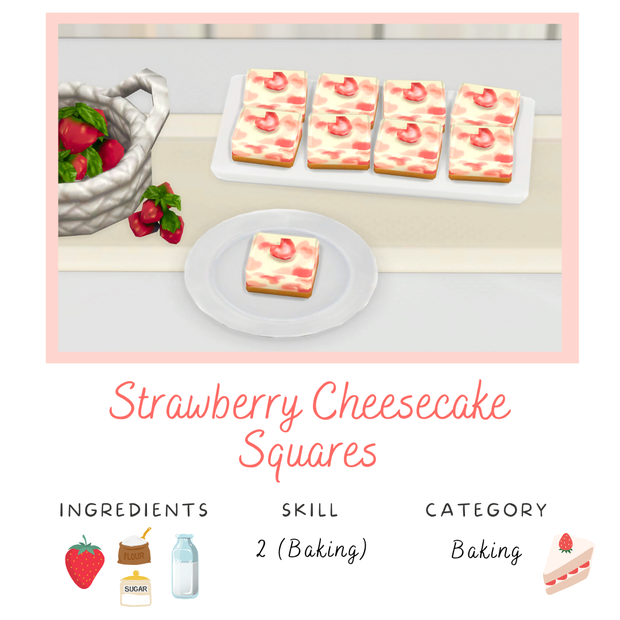 方形草莓芝士蛋糕