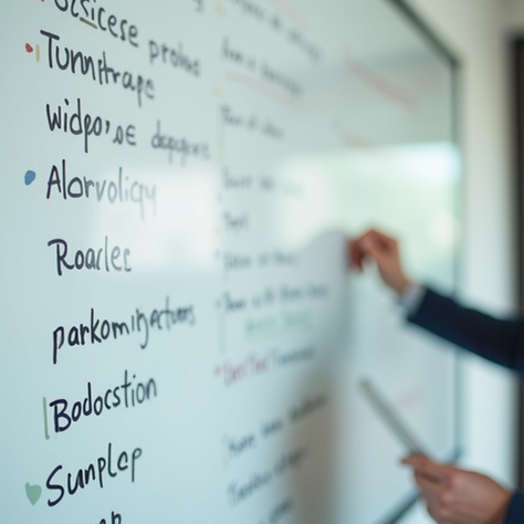 Breaking down business problems on a whiteboard