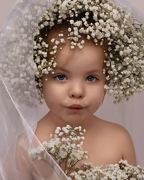 fillette et gypsophile