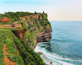 Oil painting of Uluwatu temple by Adi Noeri, 2024