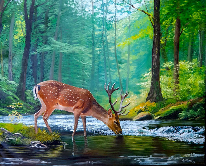 A thirsty derr of Psalm 42
