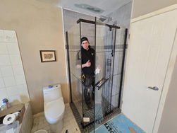 Installation de vitre de douche