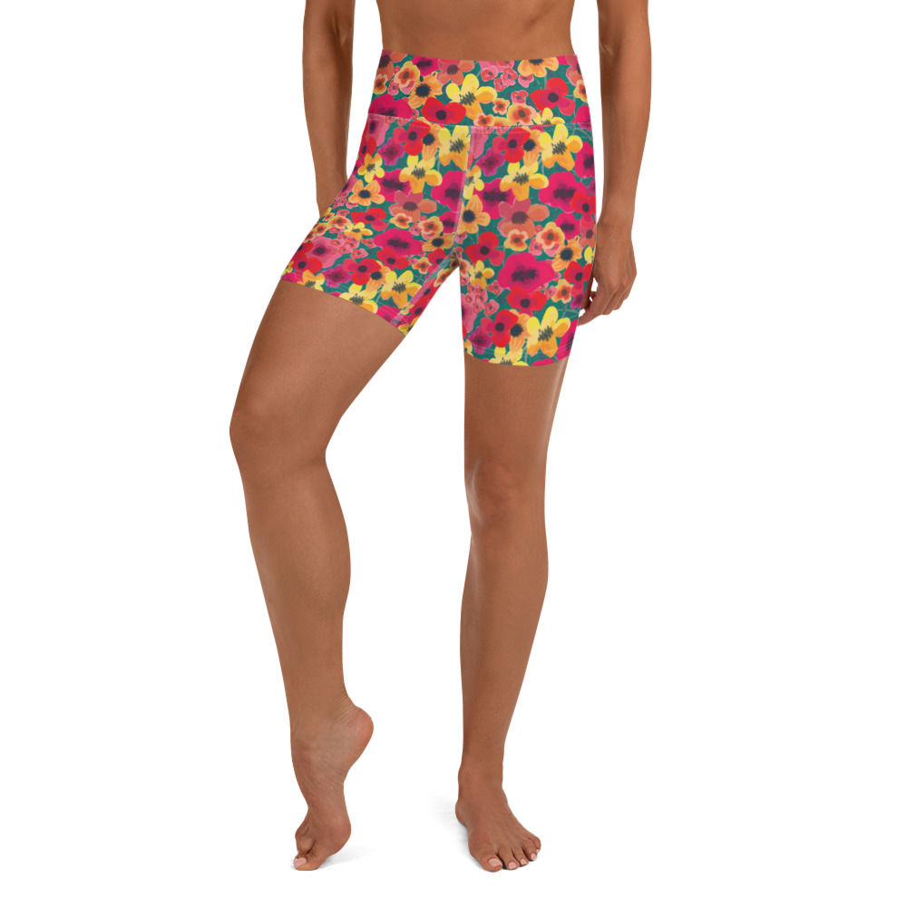 Feisty Flower Yoga Shorts