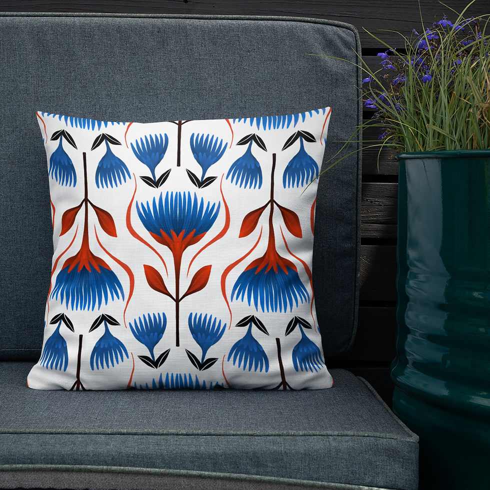 Thumbnail: Geometric Floral Premium Pillow - 3 sizes