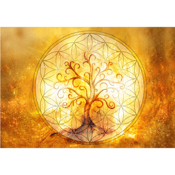 Lebensbaum mit Blume des Lebens