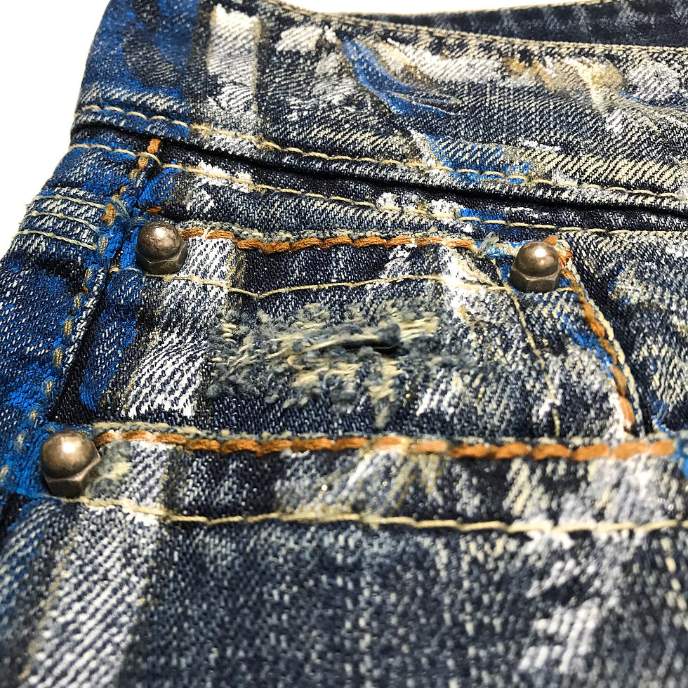 Thumbnail: Roberto Cavalli baroque print jeans