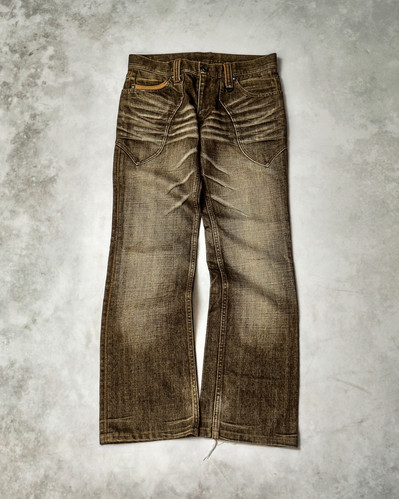 NICOLE CLUB FOR MEN MUD WASH LEATHER POCKET JEANS | Barhaine Archive