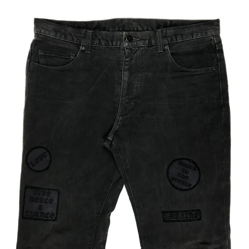 Number (N)ine AW04 Give Peace a Chance patch jeans | Barhaine Archive