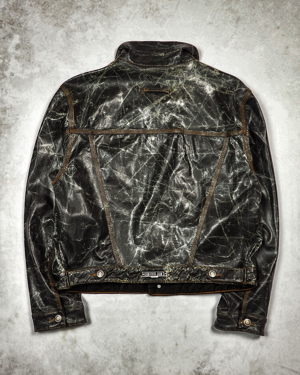 Thumbnail: JEAN PAUL GAULTIER FAUX CRACKED LEATHER JACKET