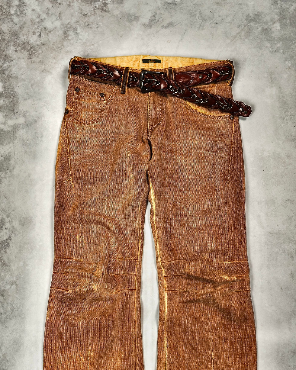 Thumbnail: OBELISK OMBRE-DYED DARTED FLARED JEANS