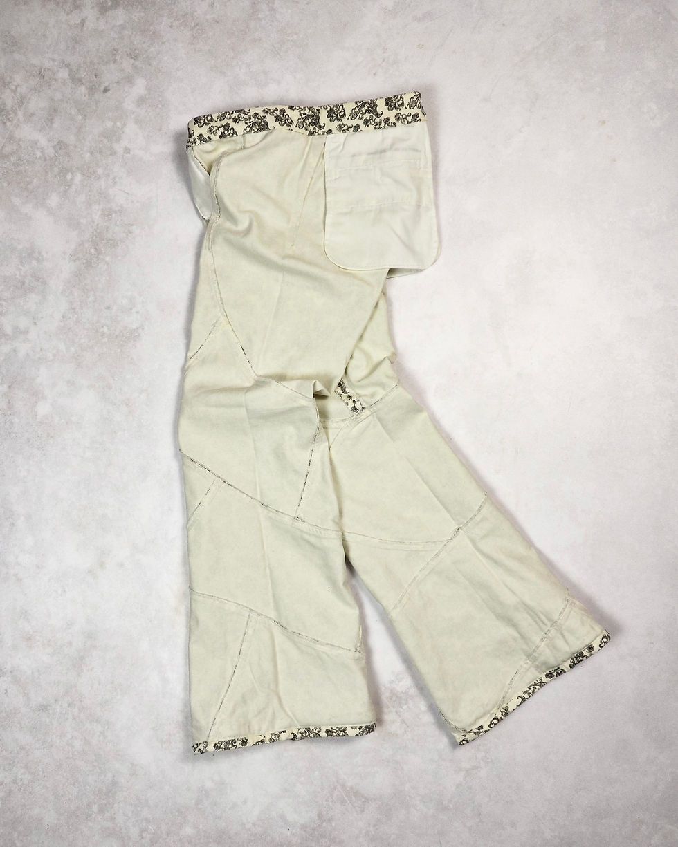 ISSEY MIYAKE SS03 SPIRAL-PANELLED FLORAL PANTS | Barhaine