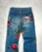 Thumbnail: ROBERTO CAVALLI ROSE PRINT FLARED JEANS