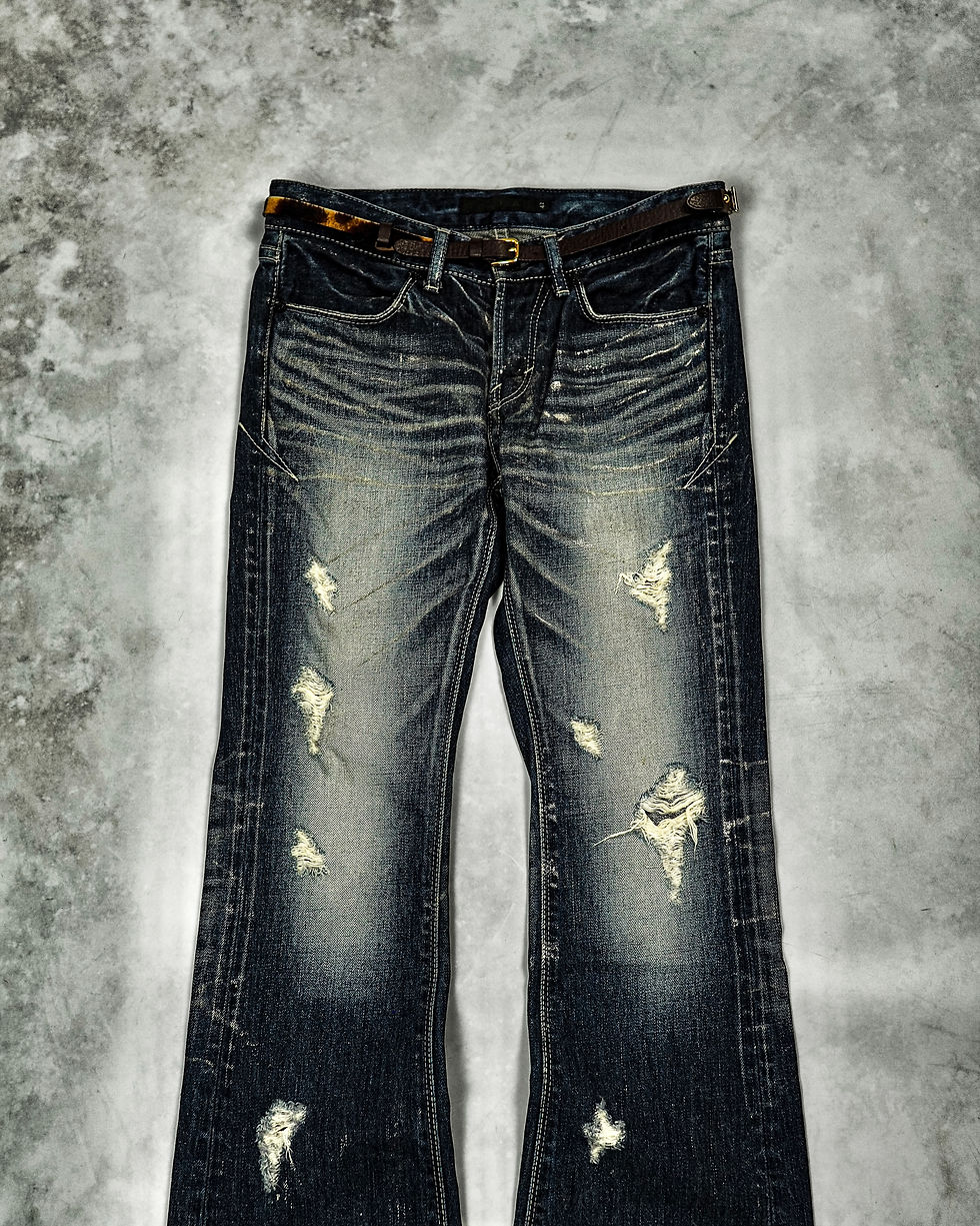 FUGA ダメージ加工 パイソン フレアデニム distressed jeans FUGA ダメージ加工 パイソン フレアデニム distressed jeans