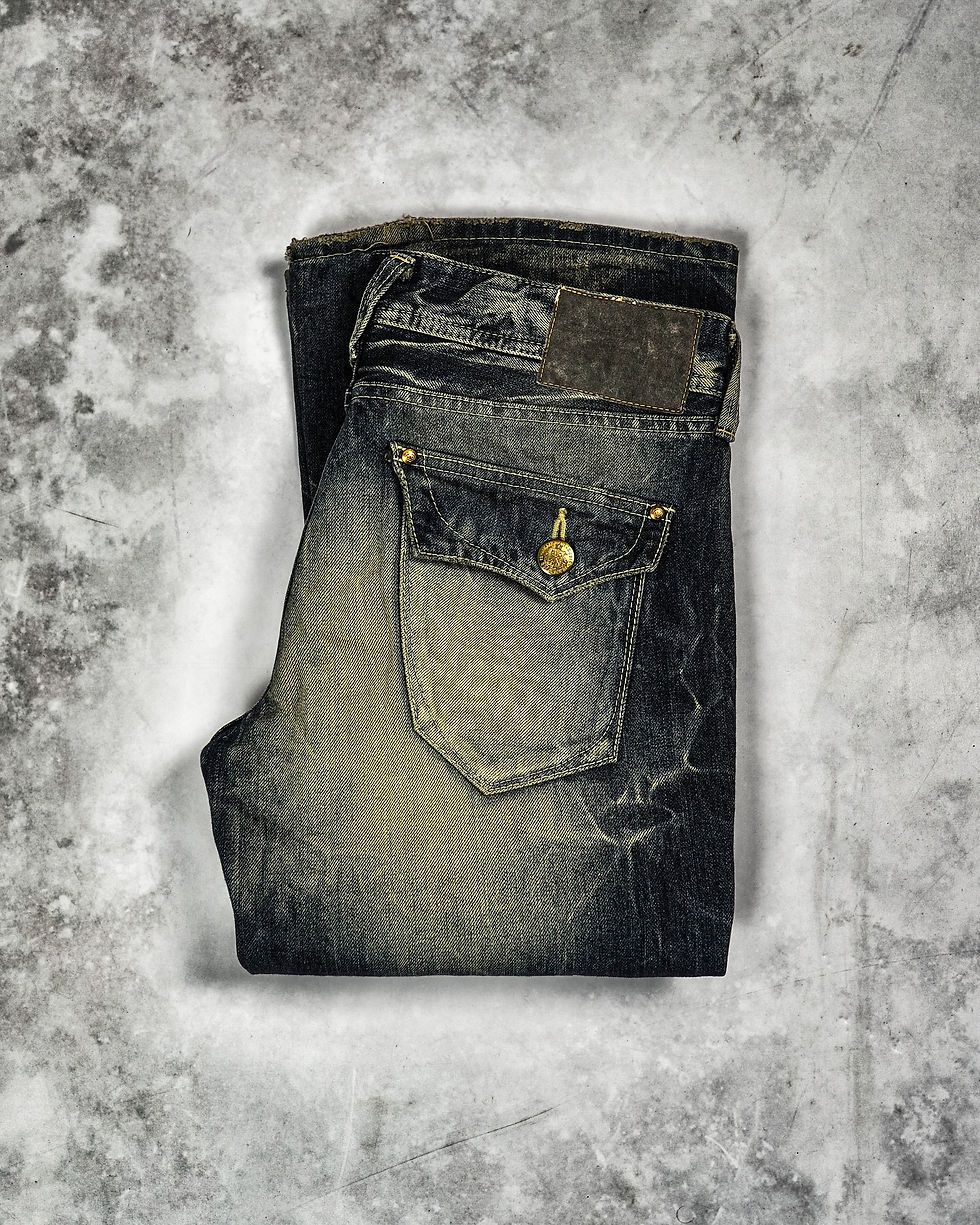Thumbnail: VANQUISH BLACK ‘N’ WHITE THREADED FLARED JEANS